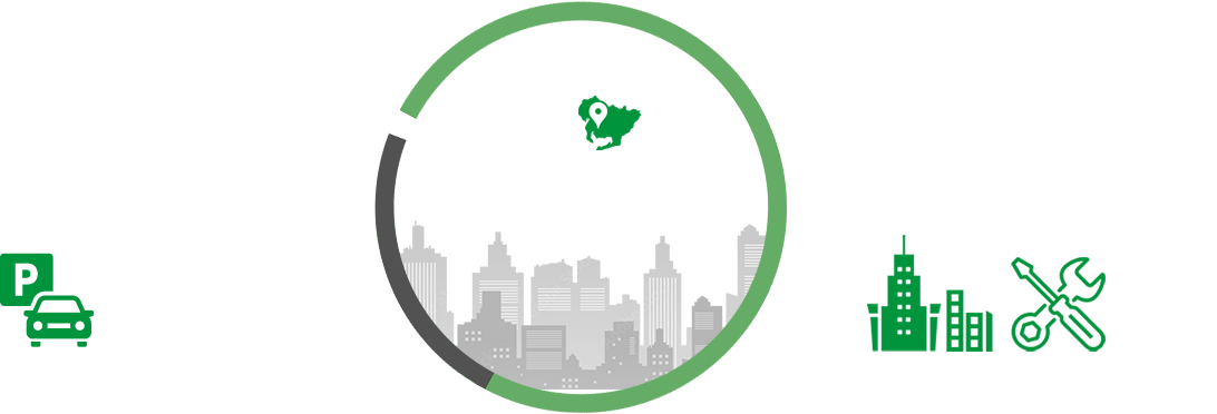 月極駐車場（当社・カンリック所有含む）21% 名古屋市委託 3% 賃貸・分譲マンション建物管理 76%
